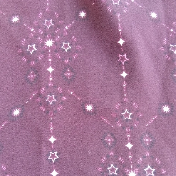 Womans L Maurices Red Relaxed 3/4 Sleeve Mandarin Collar Blouse Celestial - Picture 5 of 5